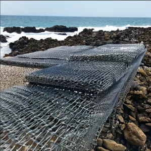 What is the lifespan of hot-dip galvanized gabion cages in coastal areas?