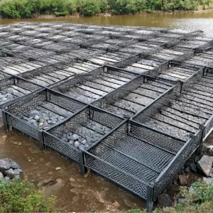 How to install welded gabion baskets for river bank protection