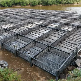 How to install welded gabion baskets for river bank protection